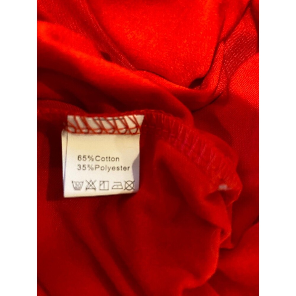 Women's 2XL T-Shirt Christmas Short Sleeve Crew Neck Red Cotton/Polyester - Picture 3 of 3